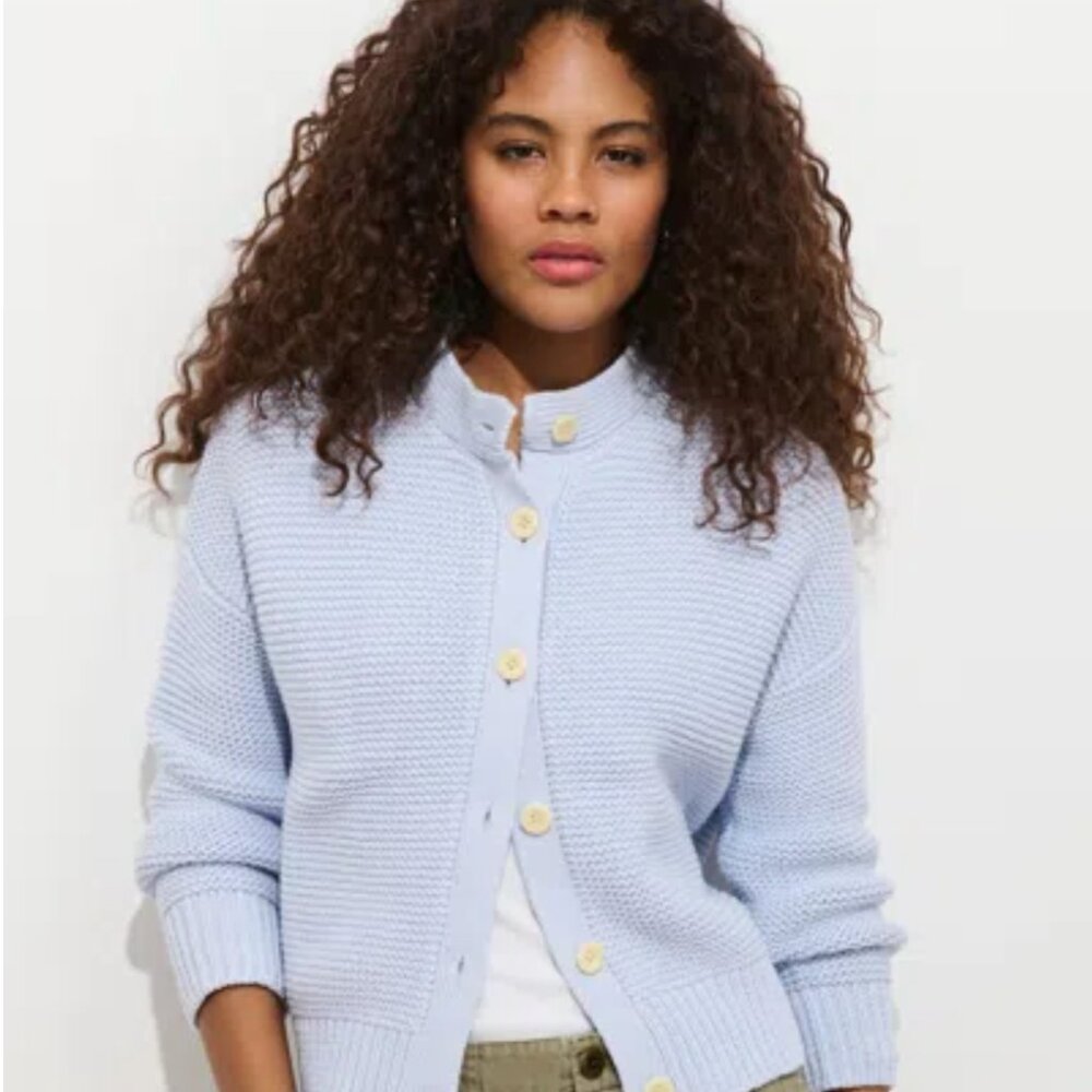 Alex Mill Nico Chunky Cotton Cardigan – Calm Blue – size L Large